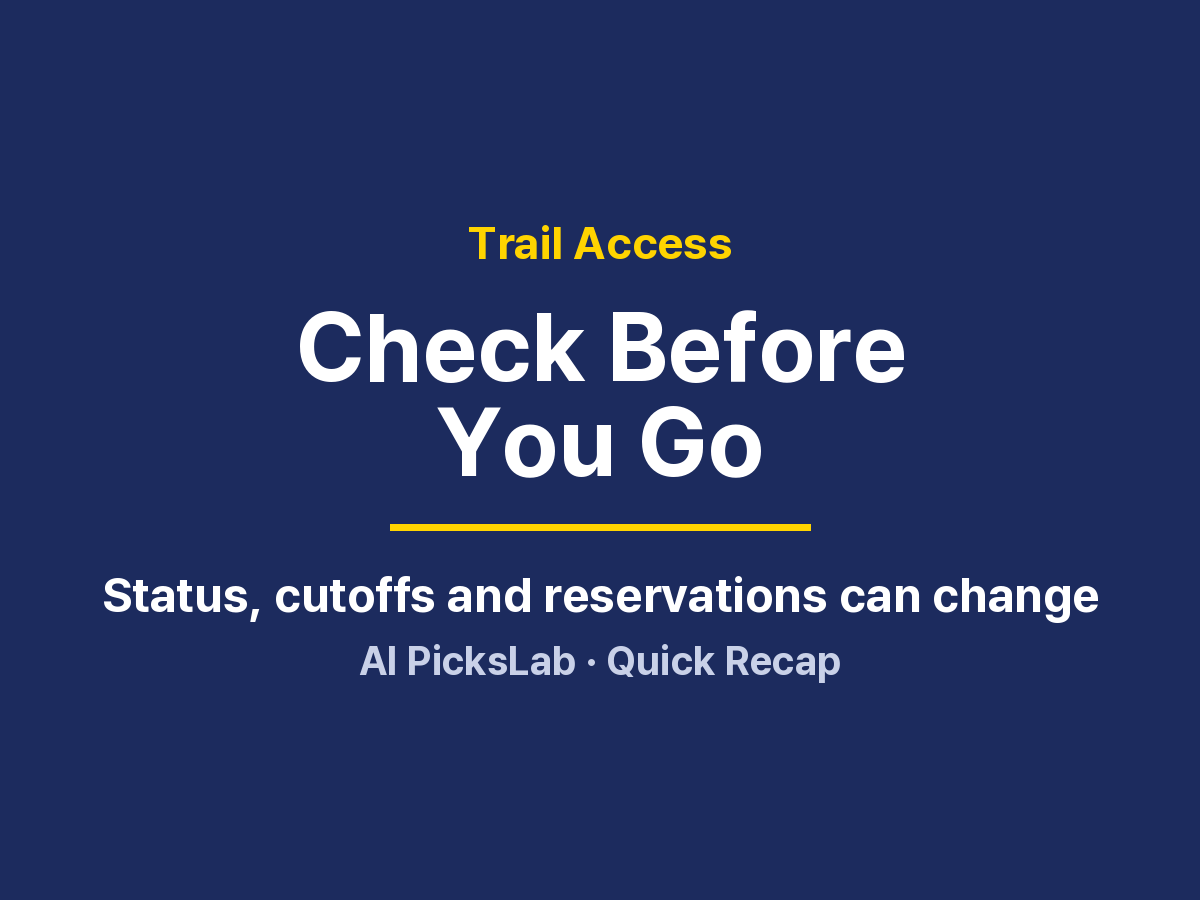 Trail Access - Check Before You Go