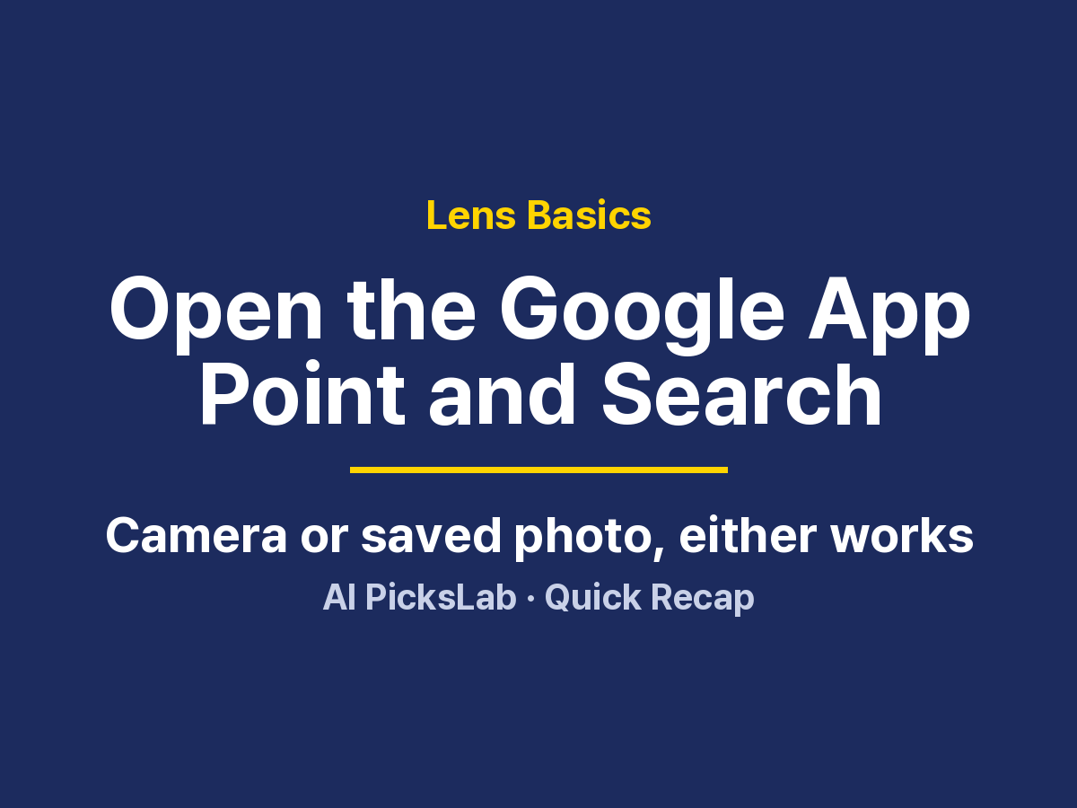 Lens Basics - Open the Google App Point and Search
