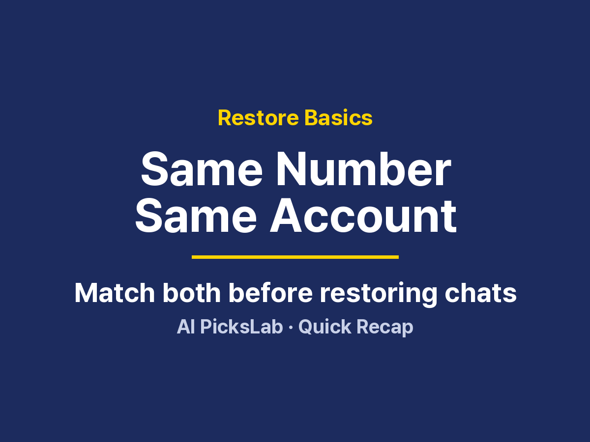 Restore Basics - Same Number Same Account