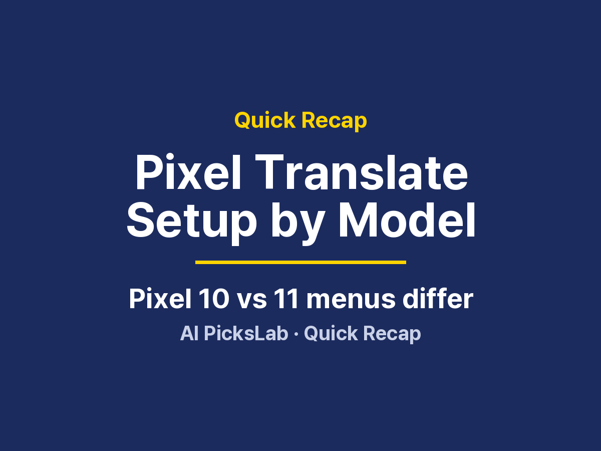 Quick Recap - Pixel Translate Setup by Model