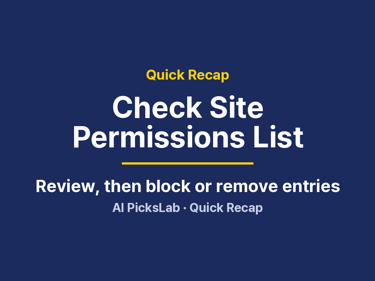 Quick Recap - Check Site Permissions List