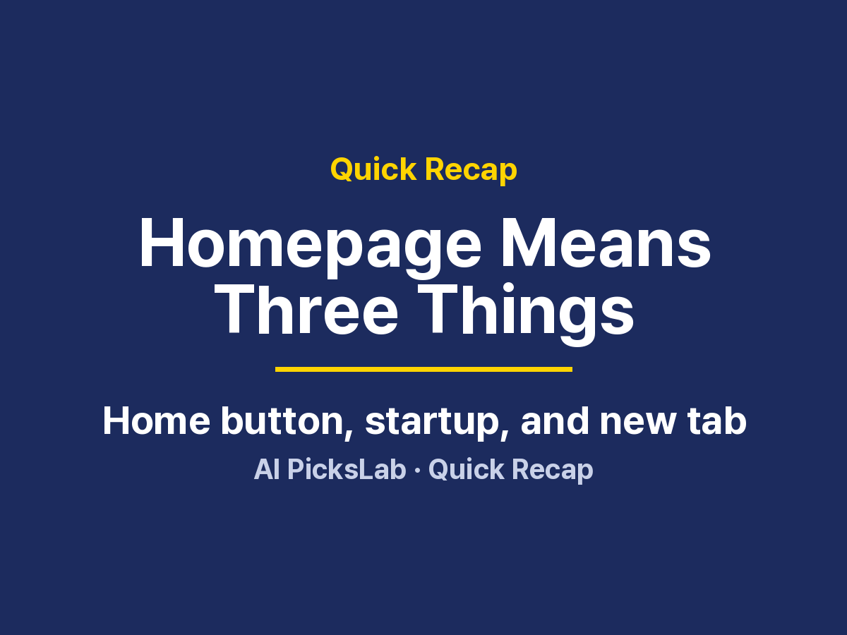 Quick Recap - Homepage Means Three Things