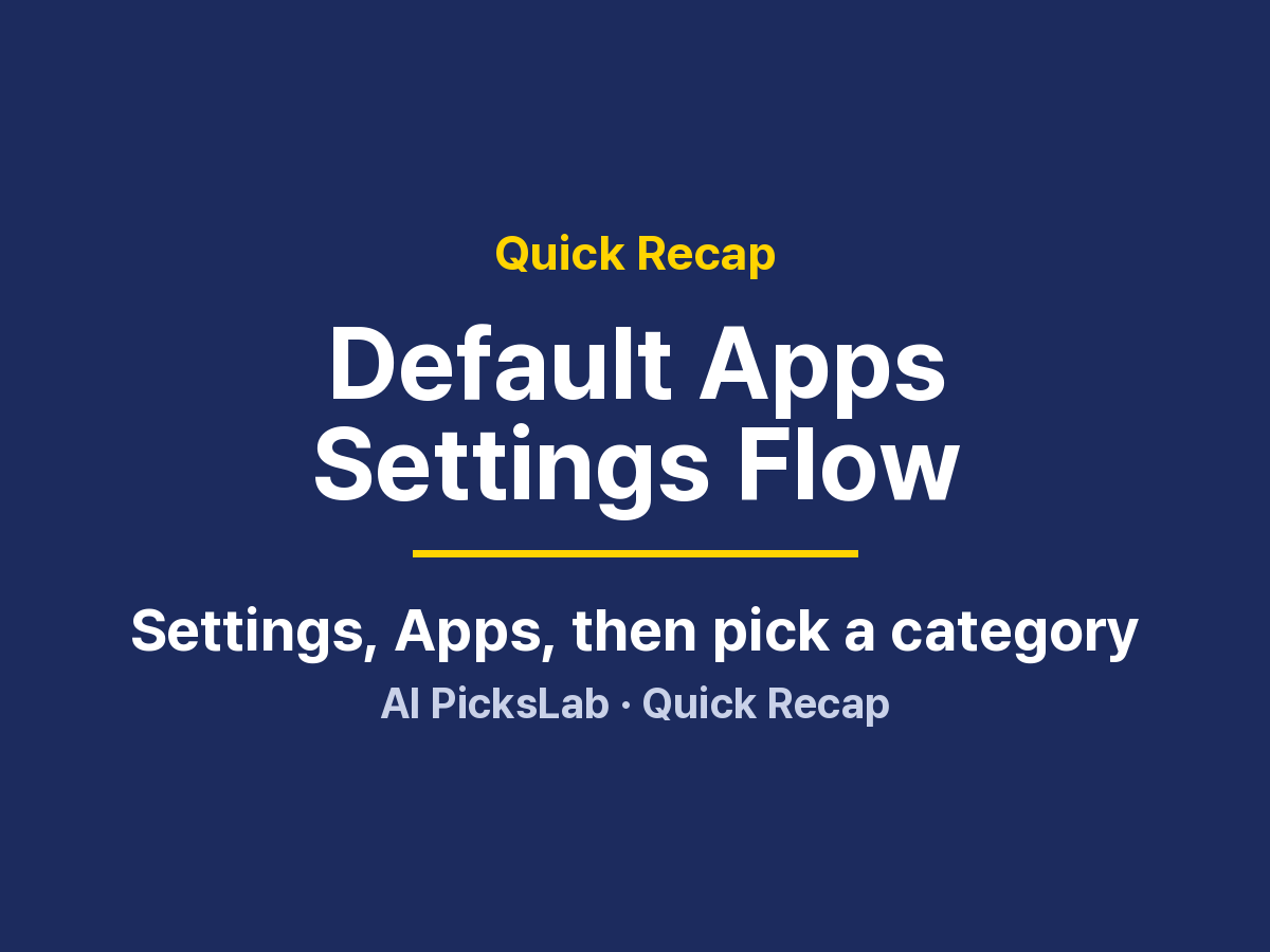 Quick Recap - Default Apps Settings Flow