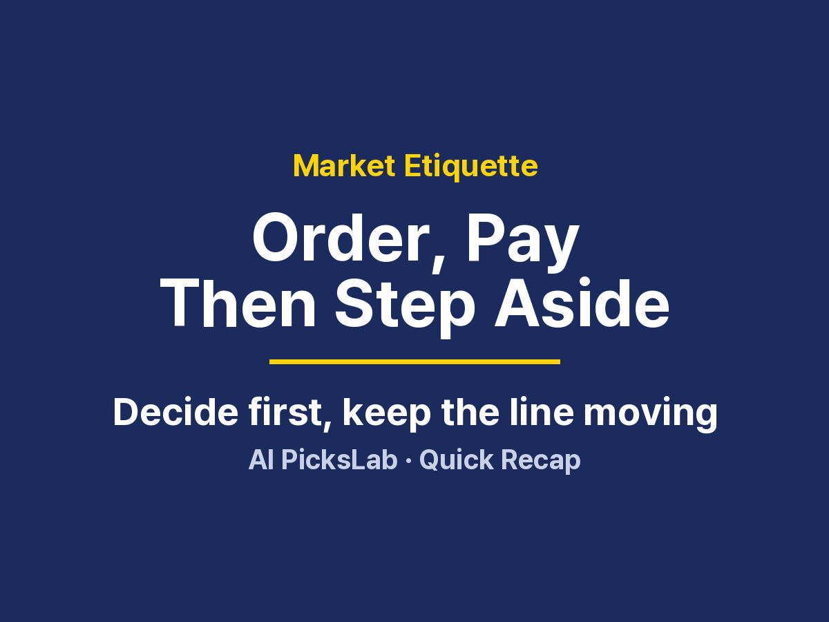 Market Etiquette - Order, Pay Then Step Aside