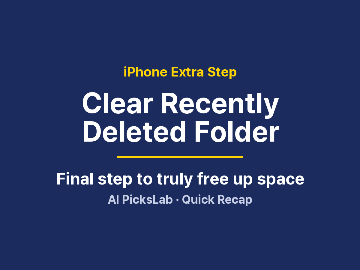 iPhone Extra Step - Clear Recently Deleted Folder