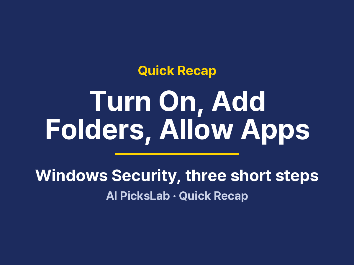 Quick Recap - Turn On, Add Folders, Allow Apps